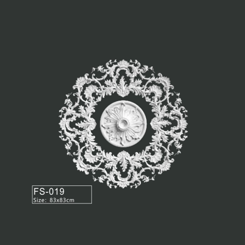FS-019 PU French decorative ceiling medallion for chandelier and ceiling decoration