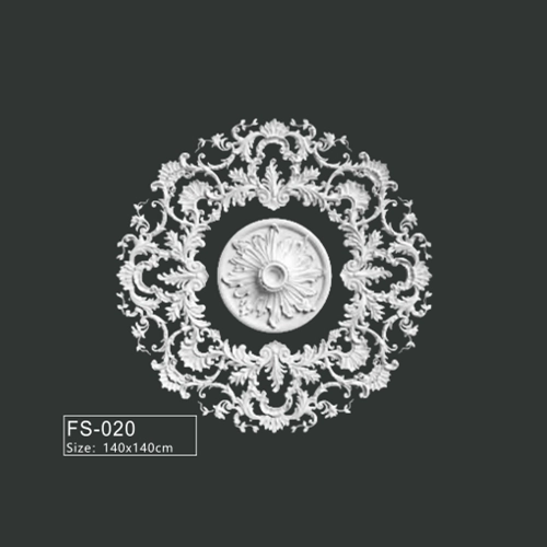 FS-020 PU French decorative ceiling medallion for chandelier and ceiling decoration