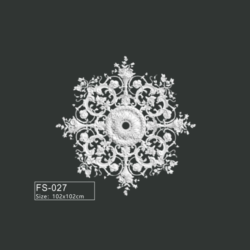 FS-027 PU French decorative ceiling medallion for chandelier and ceiling decoration