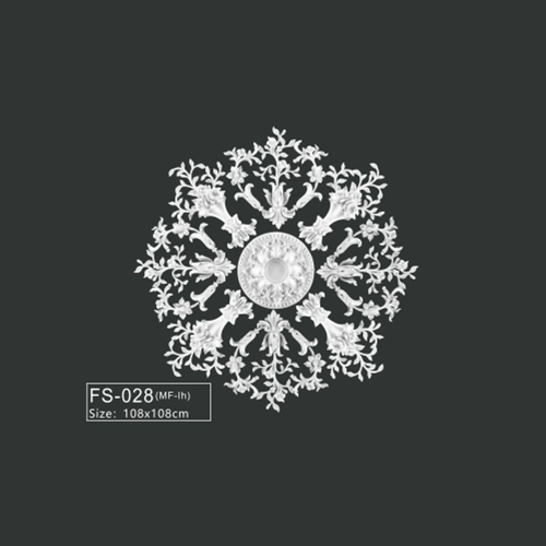 FS-028 PU French decorative ceiling medallion for chandelier and ceiling decoration