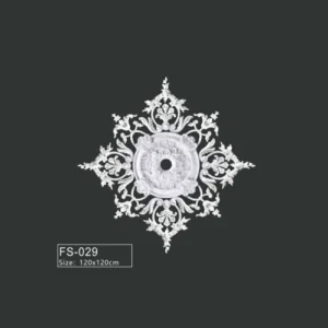 FS-029 PU French decorative ceiling medallion for chandelier and ceiling decoration