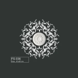 FS-036 PU French decorative ceiling medallion for chandelier and ceiling decoration