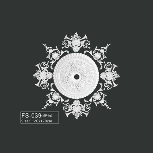 FS-039 PU French decorative ceiling medallion for chandelier and ceiling decoration