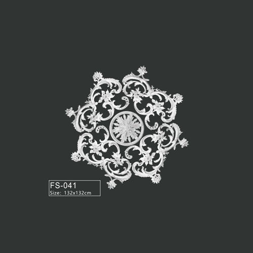 FS-041 PU French decorative ceiling medallion for chandelier and ceiling decoration