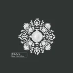 FS-043 PU French decorative ceiling medallion for chandelier and ceiling decoration