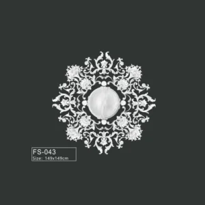 FS-043 PU French decorative ceiling medallion for chandelier and ceiling decoration