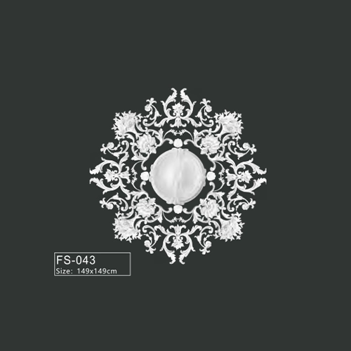 FS-043 PU French decorative ceiling medallion for chandelier and ceiling decoration