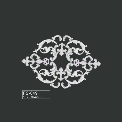 FS-049 PU French decorative ceiling medallion for chandelier and ceiling decoration
