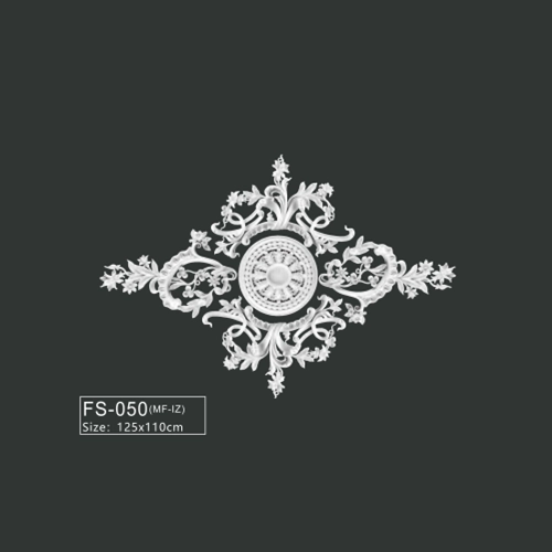 FS-050 PU French decorative ceiling medallion for chandelier and ceiling decoration