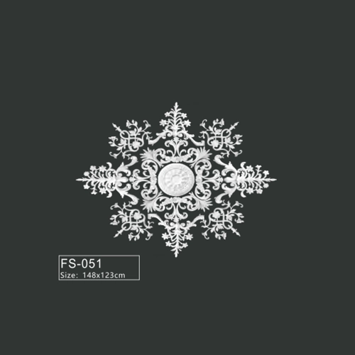 FS-051 PU French decorative ceiling medallion for chandelier and ceiling decoration