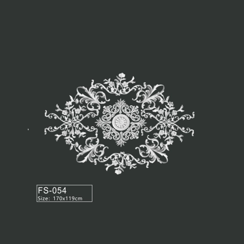 FS-054 PU French decorative ceiling medallion for chandelier and ceiling decoration