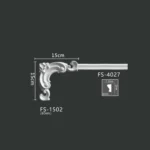 FS-1502 PU one-piece corner ornament for wall frame decoration