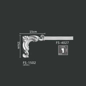 FS-1502 PU one-piece corner ornament for wall frame decoration