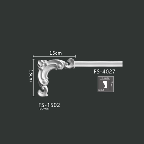 FS-1502 PU one-piece corner ornament for wall frame decoration
