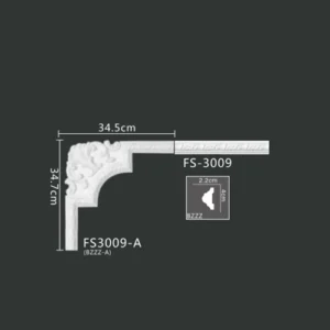 FS-3009 PU one-piece corner ornament for wall frame decoration