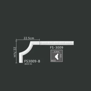 FS-3009B PU one-piece corner ornament for wall frame decoration