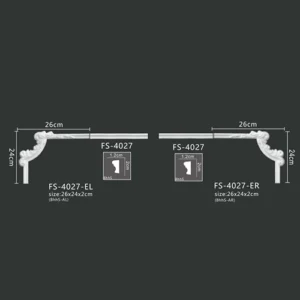 FS-4027 PU one-piece corner ornament for wall frame decoration
