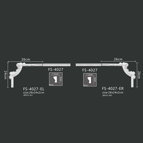 FS-4027 PU one-piece corner ornament for wall frame decoration