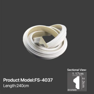 FS-4037 PU flexible moulding for curved wall and ceiling decoration