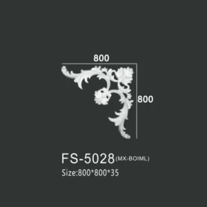 FS-5028 PU one-piece corner ornament for wall frame decoration