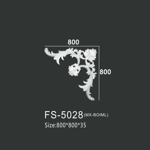 FS-5028 PU one-piece corner ornament for wall frame decoration