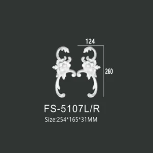 FS-5107L R PU decorative ornament for wall and ceiling decoration
