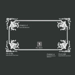 FS-5138+4031 PU one-piece corner ornament for wall frame decoration