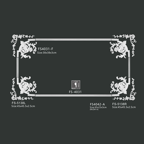 FS-5138+4031 PU one-piece corner ornament for wall frame decoration