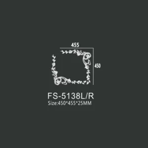 FS-5138L R PU one-piece corner ornament for wall frame decoration