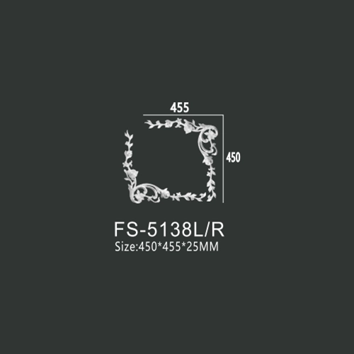 FS-5138L R PU one-piece corner ornament for wall frame decoration