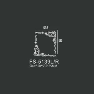 FS-5139L R PU one-piece corner ornament for wall frame decoration