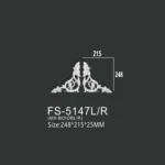 FS-5147L R PU one-piece corner ornament for wall frame decoration