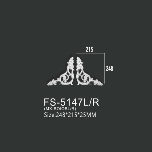FS-5147L R PU one-piece corner ornament for wall frame decoration