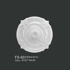 FS-6011 PU one-piece ceiling medallion for chandelier and ceiling decoration