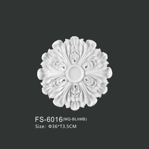 FS-6016 PU one-piece ceiling medallion for chandelier and ceiling decoration