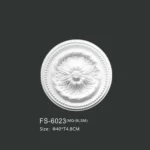 FS-6023 PU one-piece ceiling medallion for chandelier and ceiling decoration
