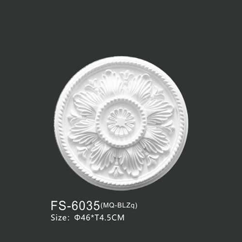 FS-6035 PU one-piece ceiling medallion for chandelier and ceiling decoration