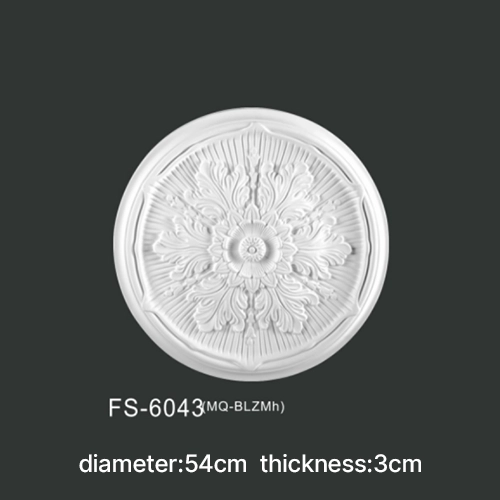 FS-6043 PU one-piece ceiling medallion for chandelier and ceiling decoration