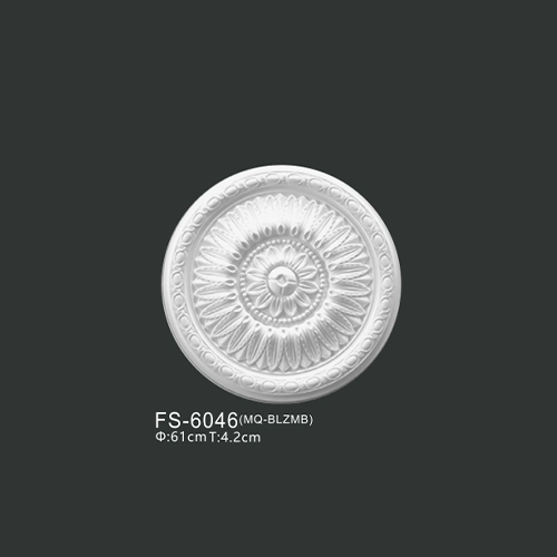 FS-6046 PU one-piece ceiling medallion for chandelier and ceiling decoration