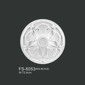 FS-6053 PU one-piece ceiling medallion for chandelier and ceiling decoration