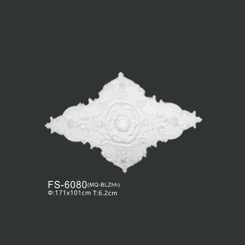 FS-6080 PU one-piece ceiling medallion for chandelier and ceiling decoration