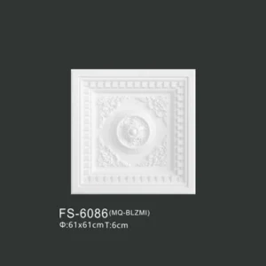 FS-6086 PU one-piece ceiling medallion for chandelier and ceiling decoration