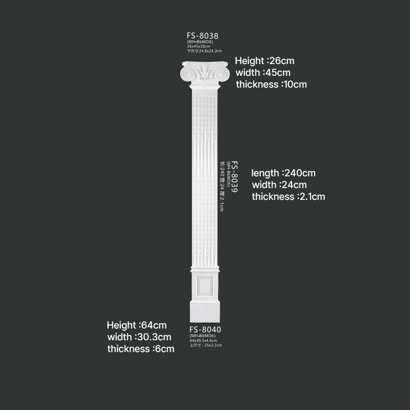 FS-8038 PU door surround moulding for interior doorway decoration