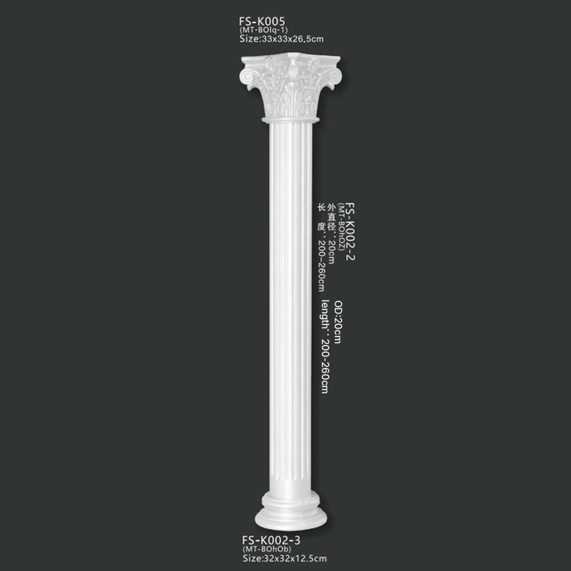 FS-K005 2 3 PU Roman column for interior architectural decoration