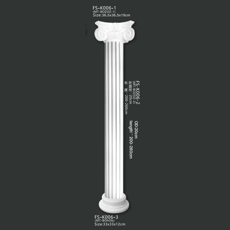 FS-K006-1X PU Roman column for interior architectural decoration