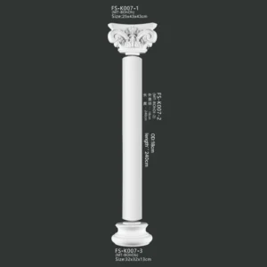 FS-K007-1 2 3 PU Roman column for interior architectural decoration