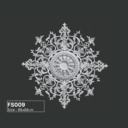 FS009 PU French decorative ceiling medallion for chandelier and ceiling decoration