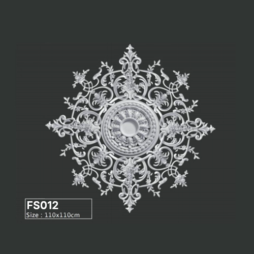 FS012 PU French decorative ceiling medallion for chandelier and ceiling decoration