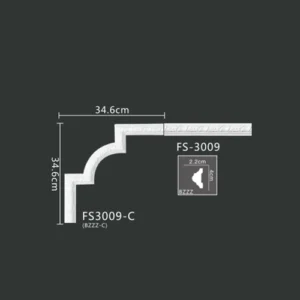 FS3009-C PU one-piece corner ornament for wall frame decoration