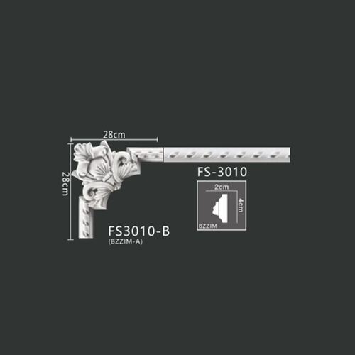 FS3010-B PU one-piece corner ornament for wall frame decoration